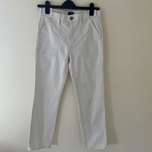 J CREW 10” high rise utility straight pants / chinos / jeans in stretch canvas
